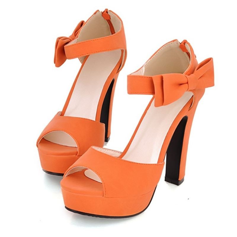 orange heels size 5