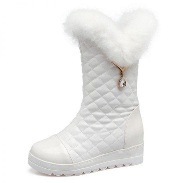 White fur boots size 1